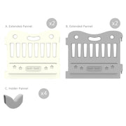 BABYCARE Playpen 25-Inch Gate Extension Kit-Melange Grey