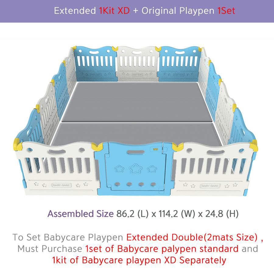 BABYCARE Playpen 25-Inch Gate Extension Kit-Sky Blue