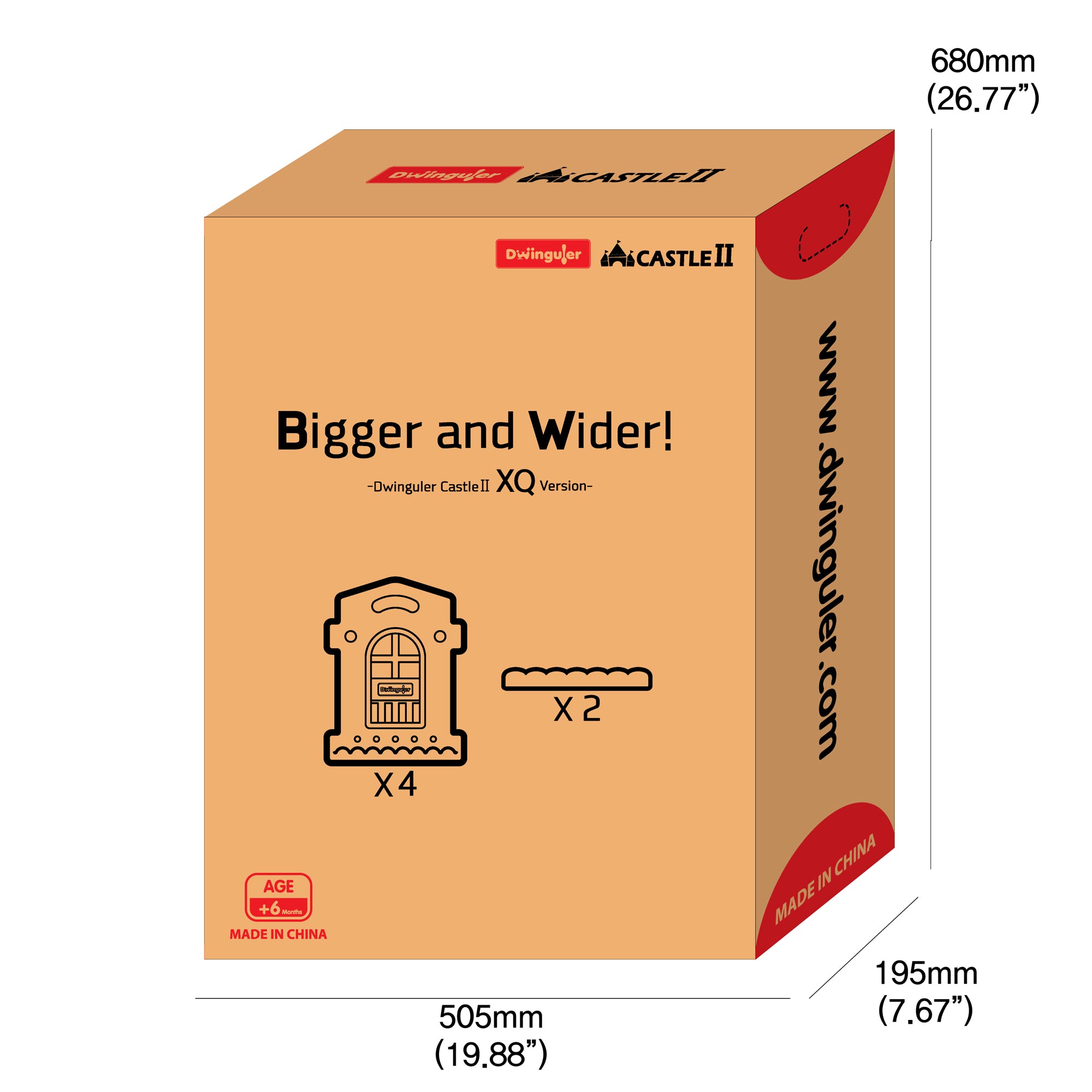 DWINGULER Castle Playpen Extension Kit XQ x4-Grey