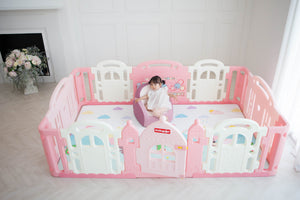 DWINGULER Castle Playpen- Baby Pink