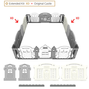 DWINGULER Castle Playpen Extension Kit XD x2-Grey