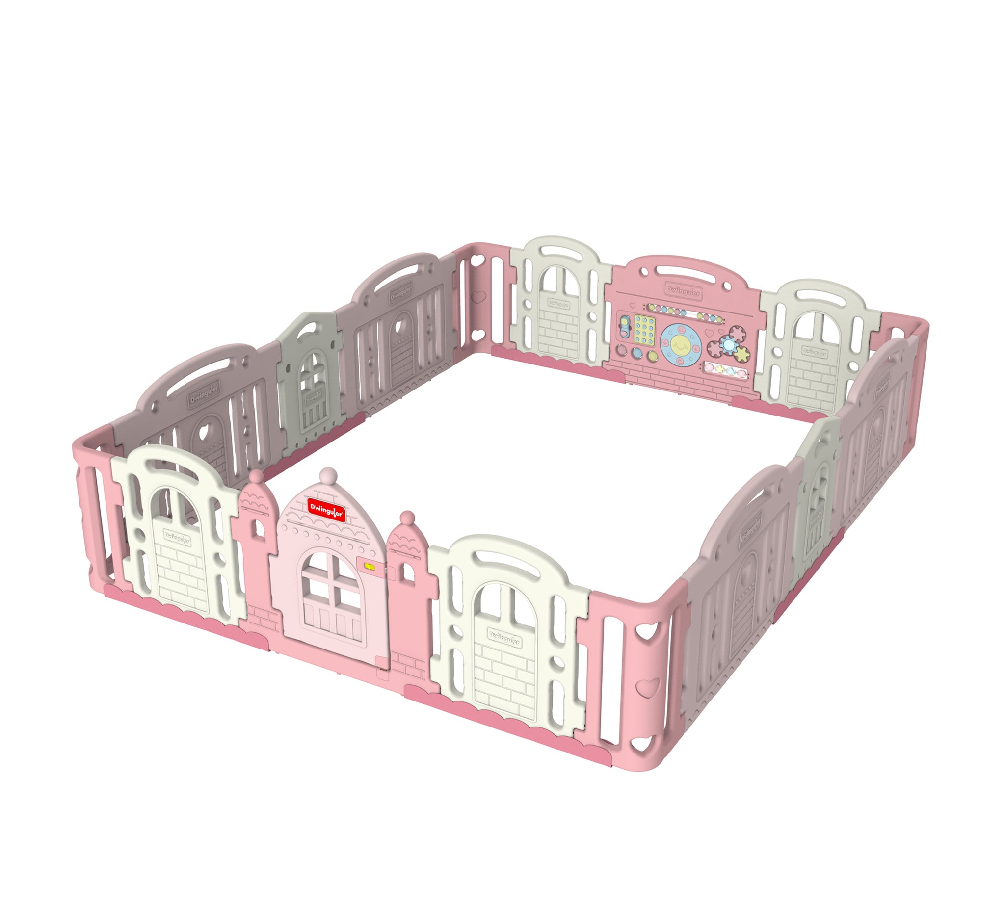 DWINGULER Castle Playpen Extension Kit XD x2-Baby Pink