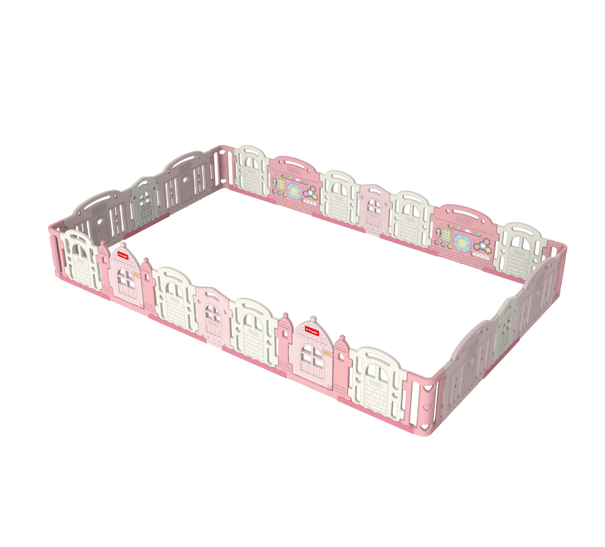 DWINGULER Castle Playpen Extension Kit XQ x4-Baby Pink