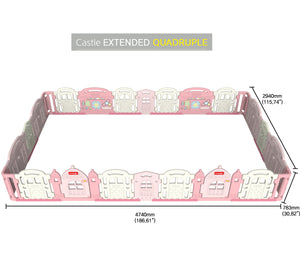 DWINGULER Castle Playpen Extension Kit XQ x4-Baby Pink