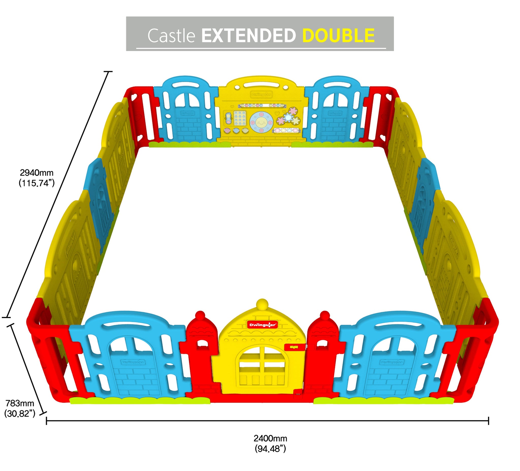 DWINGULER Castle Playpen Extension Kit XD x2-Rainbow